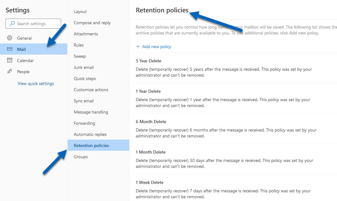 Retention-Policy-in-Outlook-Web-Interface  